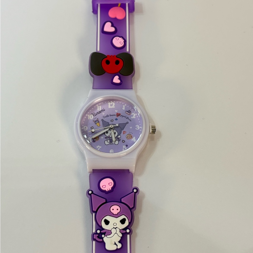 Purple Girls Watch with Cartoon Design